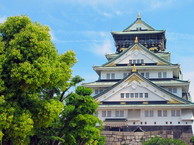 Osaka castle i Japan
